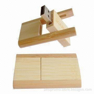 Promotional USB Flash Drives, Made of Bamboo, Available in Various Colors